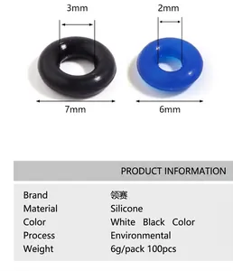 Detailtabelle für 6mm und 7mm Silikon-Distanzringe für die DIY-Schmuckherstellung und Perlen