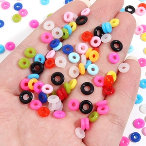 Bunte 6mm 7mm Silikon O-Ring Abstandshalter für DIY Schmuck Armbandherstellung