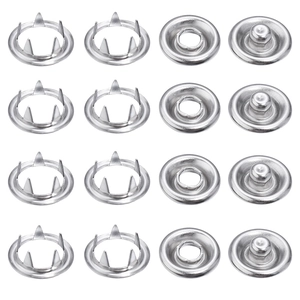 Lot de boutons-pression argentés à griffes pour vêtements et accessoires de couture