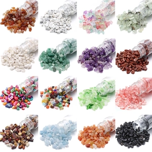 Cuentas de Astillas de Piedra Natural Con Agujeros Embotelladas Cristal Ágata Grava Irregular Para Accesorios de Joyería DIY