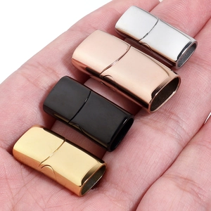 Cierres magnéticos de acero inoxidable para pulseras de cuero en oro, plata, negro y rosa
