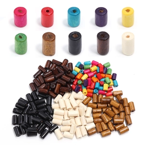 Maple Wood Cylindrical Beads For Jewelry Making DIY Handmade Craft Accessory Colorful Round Tube Spacer Beads For Bracelets