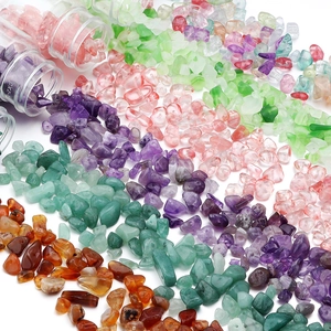 Cuentas de fragmentos de cristal natural de colores para creación de joyas DIY