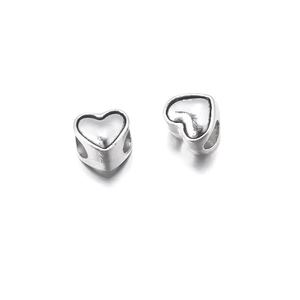 Perline distanziatrici a cuore in argento vintage per creare bracciali e collane fai-da-te
