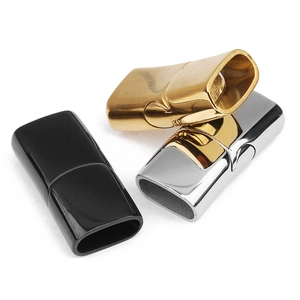 Cierres magnéticos de acero inoxidable pulido en negro, oro y plata para joyería artesanal