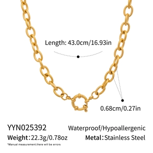 Detailed product parameters for a 18K gold plated stainless steel spring clasp chain