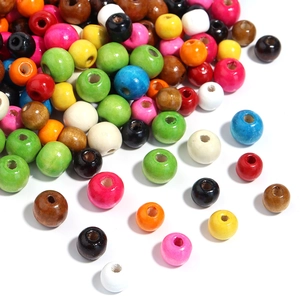 Groot Gat Ronde Houten Kralen Gelakte Esdoornhouten Losse Kralen Voor DIY Sieraden Maken Handgemaakte Sieraden Accessoires