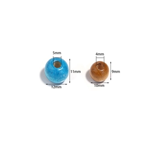 Gekleurde esdoornhouten kralen in blauw en natuurlijk bruin voor DIY sieraden maken