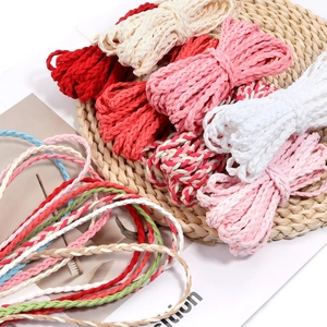Cordon en suédine tressé de 6 mm pour bracelets DIY en plusieurs couleurs vives