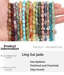Polished flat oval agate beads for DIY jewelry with multiple colors and 20g per strand