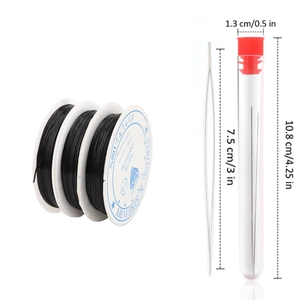 DIY jewelry beading set with 0.6mm elastic thread, 7.5cm big eye needle and storage tube