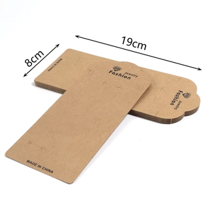 Brown kraft paper jewelry display card 19x8cm with hanging hole for DIY necklace and earring