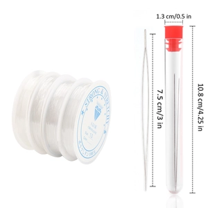 Elastic crystal string set with beading needles and storage tube for DIY jewelry making