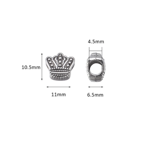 Perle d'espacement couronne en argent vintage pour création de bijoux DIY