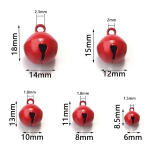 Campanellini di Natale colorati in metallo in cinque dimensioni per gioielli fai-da-te e pet