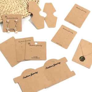 Kraft paper display cards for earrings and necklaces with fashion jewelry branding