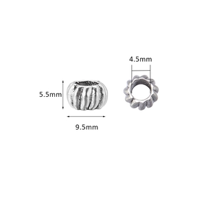 Perle citrouille en alliage vintage 9,5x5,5mm avec trou 4,5mm pour bijoux DIY