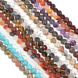 Gepolijste hartvormige natuursteen kralen voor DIY sieraden in diverse kleuren