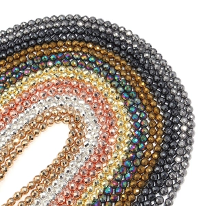 Perle di ematite sfaccettate in oro, argento e multicolore per creazione di gioielli fai-da-te