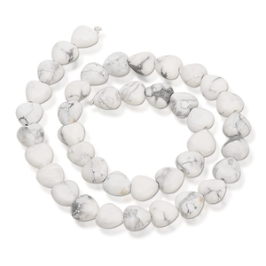 Spiraalvormige streng hartvormige witte howliet steen kralen voor DIY sieraden