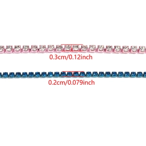 Colorful rhinestone claw chain in 0.2cm and 0.3cm sizes for DIY jewelry crafts