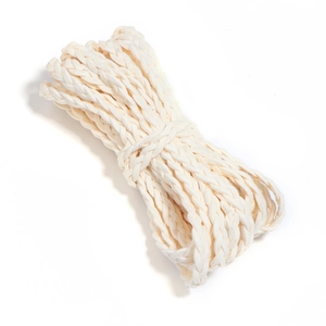 Off-white 6mm braided velvet cord for DIY jewelry and handmade accessory crafts