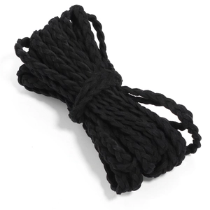 6mm black braided faux suede cord for DIY jewelry and handmade bracelets accessory