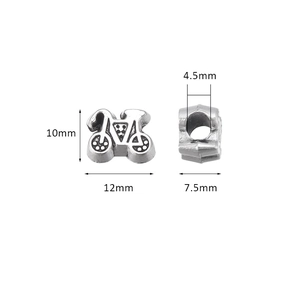 Pendentif vélo vintage en argent pour bijoux DIY, perle rétro en alliage 12mm x 10mm