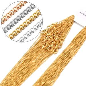 Copper Electroplated DIY Jewelry Chains Fine Box Twist Encrypted Necklace Chains For Women Jewelry Making Necklace Findings