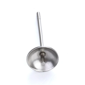 Macro shot of stainless steel earring stud base with cup and peg for pearl DIY