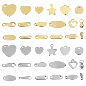 DIY stainless steel heart and star jewelry charms set in gold and silver finishes