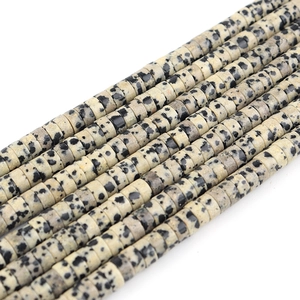 Perline distanziatrici in diaspro dalmata da 4x2mm per la creazione di gioielli fai-da-te