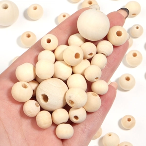Natural round lotus wood beads in various sizes for DIY jewelry and crafts