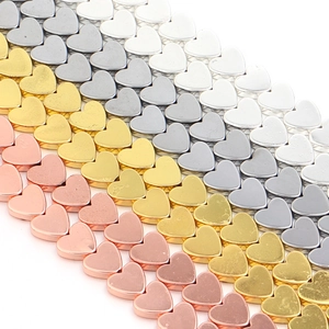 Electroplated Heart Shape Hematite Loose Beads For DIY Jewelry Making Handmade Bracelet Necklace Accessories Multi Colors