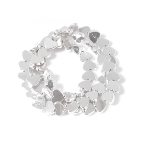 Polished silver heart-shaped link chain necklace for DIY jewelry making and crafts