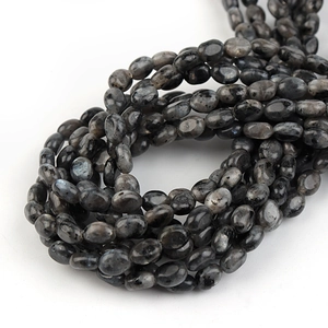 Natürliche flache ovale Labradorit-Steinperlen für DIY-Schmuck mit blauem Glanz