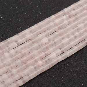 Fili di perline cilindriche in quarzo rosa lucido per creazione gioielli