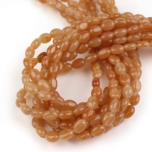 Ovale orangefarbene Achatperlen für DIY-Schmuck mit polierter, durchscheinender Optik