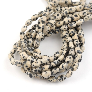 Flache ovale Dalmatiner-Jaspis-Perlen für DIY-Schmuckherstellung Armband Zubehör