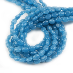 Himmelblaue ovale Achat-Chalcedon-Perlen für handgefertigten DIY-Schmuck Armbänder