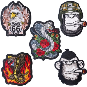 Animal Embroidery Patch DIY Clothing Decor Iron On Patch For Jacket T-Shirt Backpack Biker Style Embroidered Badge Applique