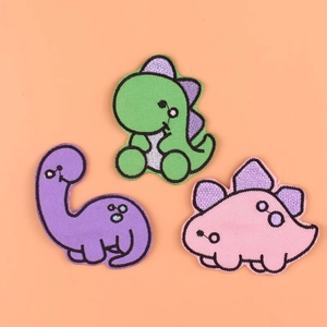 Toppe Ricamate Cartone Animato Dinosauro per Abbigliamento Fai da Te Patch Ricamato per Vestiti Bambini Borse Applique
