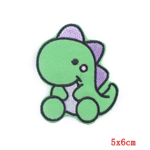 Toppa ricamata a forma di dinosauro verde per abbigliamento fai-da-te, 5x6cm