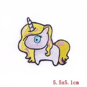 Cartoon unicorn embroidered patch 5.5x5.1cm for DIY clothing decoration and repair