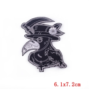 Cartoon plague doctor embroidery patch for jackets and shirts measuring 6.1x7.2cm