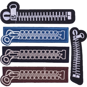 Creative Zipper Shape Embroidery Patch For Clothing Bag DIY Decoration Iron On Applique Sew On Patch Accessory