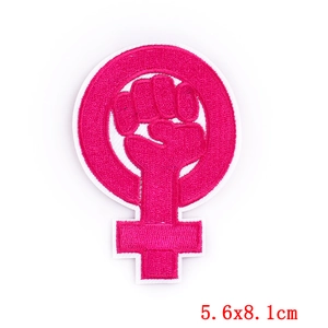 Écusson féministe rose symbole de Vénus brodé pour décoration de vêtements DIY