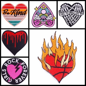 Punk Heart Embroidered Patches For Clothing Feminist Skeleton Hand Eye Decorative Applique DIY Sewing Badges For Jackets