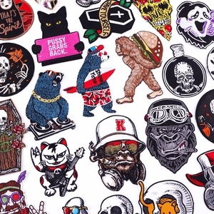 Punk Animal Embroidery Patch DIY Cartoon Gorilla Bear Iron On Patches For Clothing Backpack Decorative Applique Repair Accessory