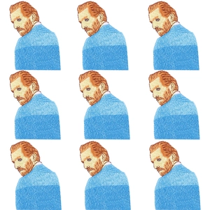 Van Gogh Portrait And Starry Night Police Box Embroidered Patches For Clothing DIY Sewing Repair Iron On Stamp Applique